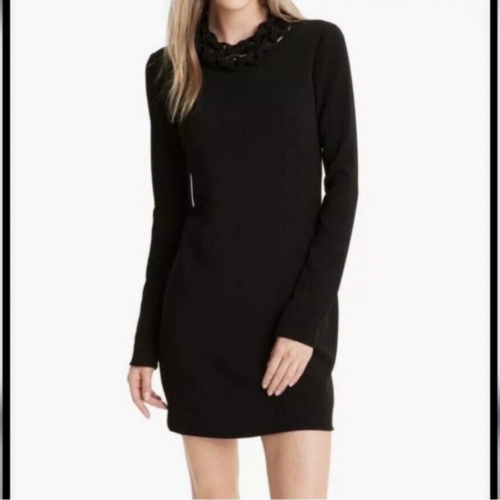 Diane Von Furstenberg Elegant Black Long Sleeve Dress